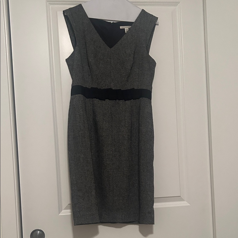 Banana Republic Sophisticated Gray and Black Midi Dress